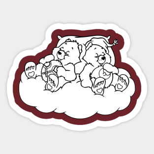 sleeping twin bears Sticker